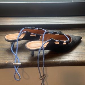 Ganni kitchen heels black and blue size 36